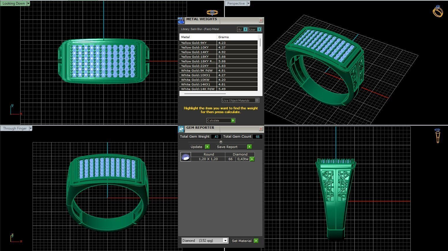 Print Ready STL 3DM Gents Rings Diamond Men Ring 3D print model_6
