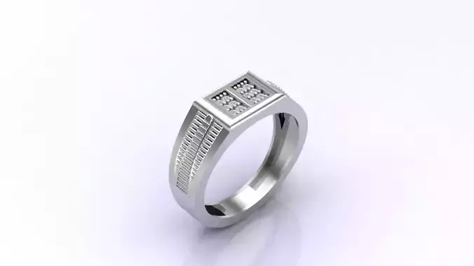 Print Ready STL 3DM  Gents Rings Diamond Men Ring 