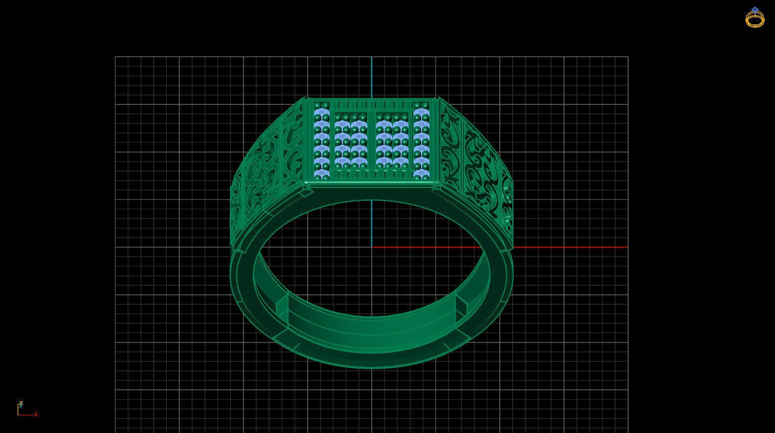 Print Ready STL 3DM Gents Rings Diamond Men Ring 3D print model_3