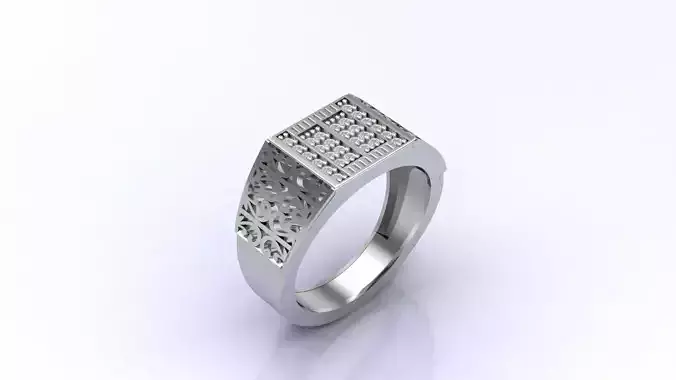 Print Ready STL 3DM  Gents Rings Diamond Men Ring 