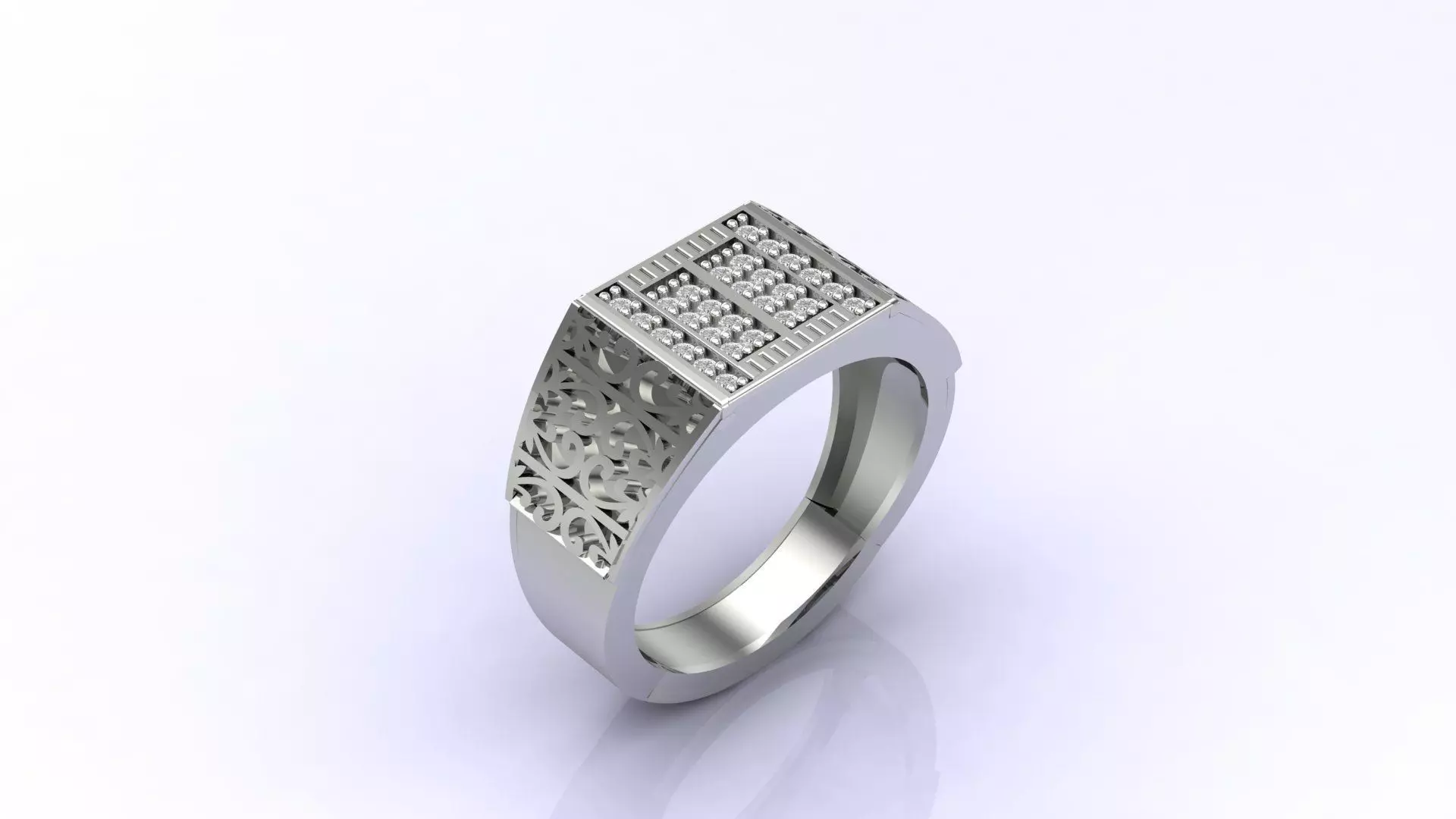 Print Ready STL 3DM Gents Rings Diamond Men Ring 3D print model_0