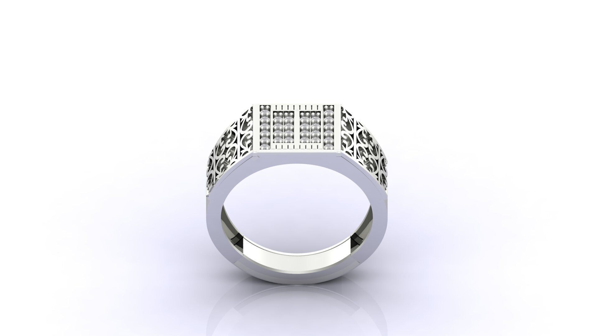 Print Ready STL 3DM Gents Rings Diamond Men Ring 3D print model_1