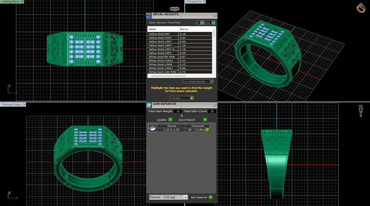 Print Ready STL 3DM Gents Rings Diamond Men Ring 3D print model_6