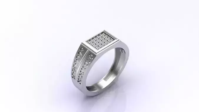 Print Ready STL 3DM  Gents Rings Diamond Men Ring 