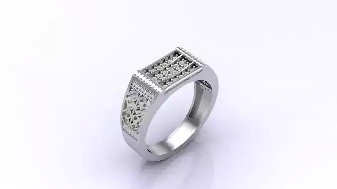 Print Ready STL 3DM  Gents Rings Diamond Men Ring 