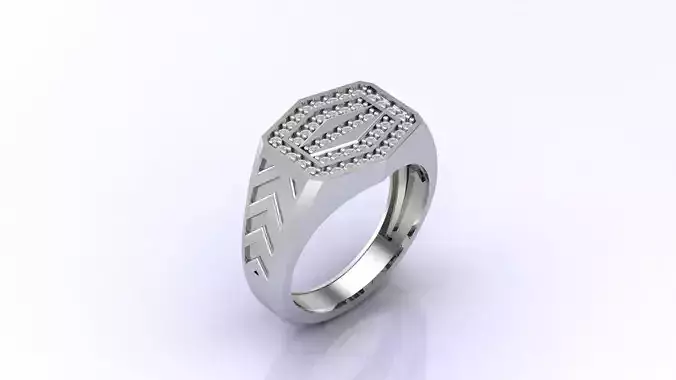 Print Ready STL 3DM  Gents Rings Diamond Men Ring 