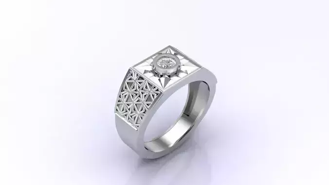 Print Ready STL 3DM  Gents Rings Diamond Men Ring 