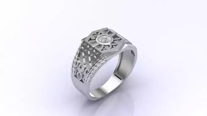 Print Ready STL 3DM  Gents Rings Diamond Men Ring  3D print model