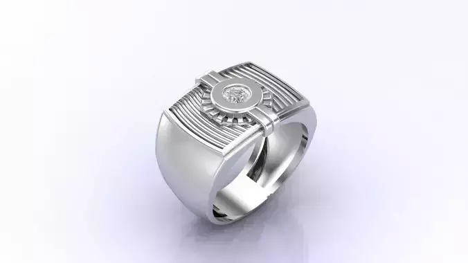 Print Ready STL 3DM  Gents Rings Diamond Men Ring 