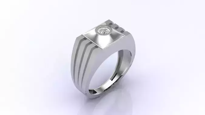 Print Ready STL 3DM  Gents Rings Diamond Men Ring 