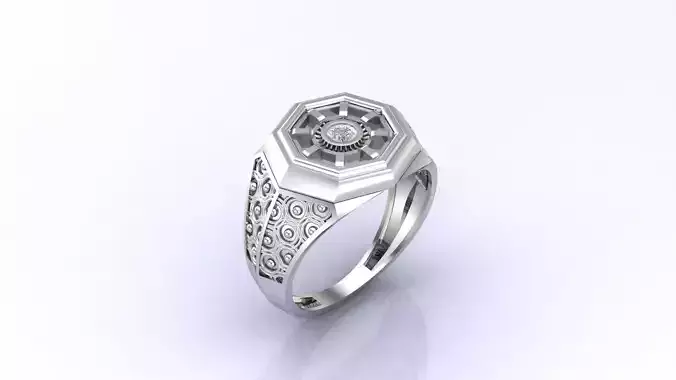 Print Ready STL 3DM  Gents Rings Diamond Men Ring 