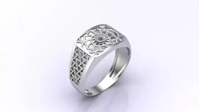 Print Ready STL 3DM  Gents Rings Diamond Men Ring 