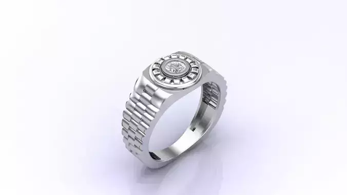 Print Ready STL 3DM  Gents Rings Diamond Men Ring 