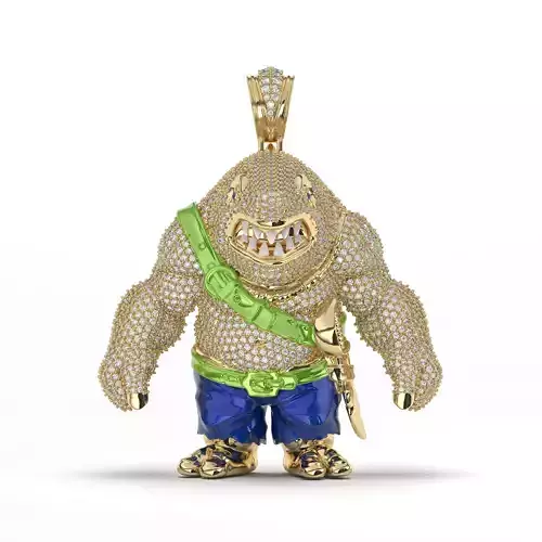 Iced Shark Pendant sharkman Iced 3d model