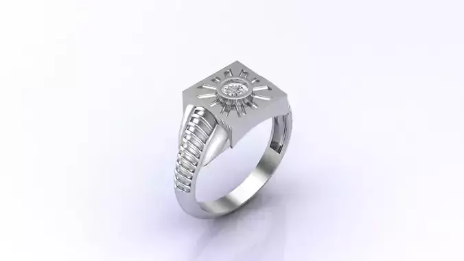 Print Ready STL 3DM  Gents Rings Diamond Men Ring 