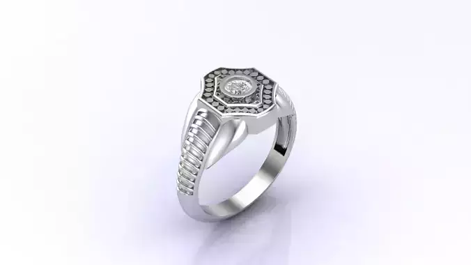 Print Ready STL 3DM  Gents Rings Diamond Men Ring  3D print model