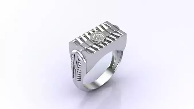 Print Ready STL 3DM  Gents Rings Diamond Men Ring 