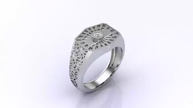 Print Ready STL 3DM  Gents Rings Diamond Men Ring 