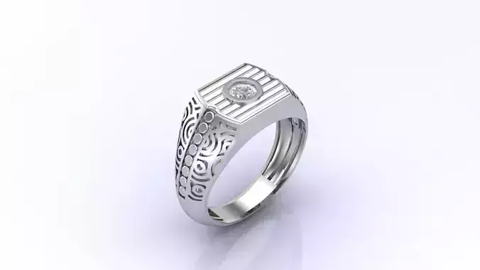 Print Ready STL 3DM  Gents Rings Diamond Men Ring  3D print model