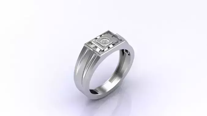 Print Ready STL 3DM  Gents Rings Diamond Men Ring 