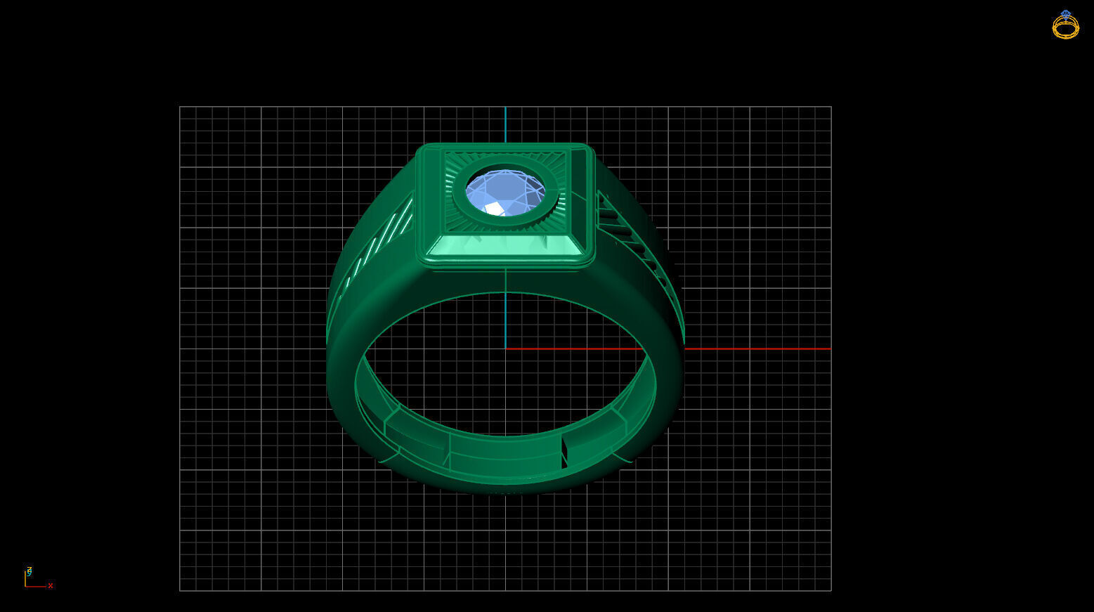 Print Ready STL 3DM Gents Rings Diamond Men Ring 3D print model_3