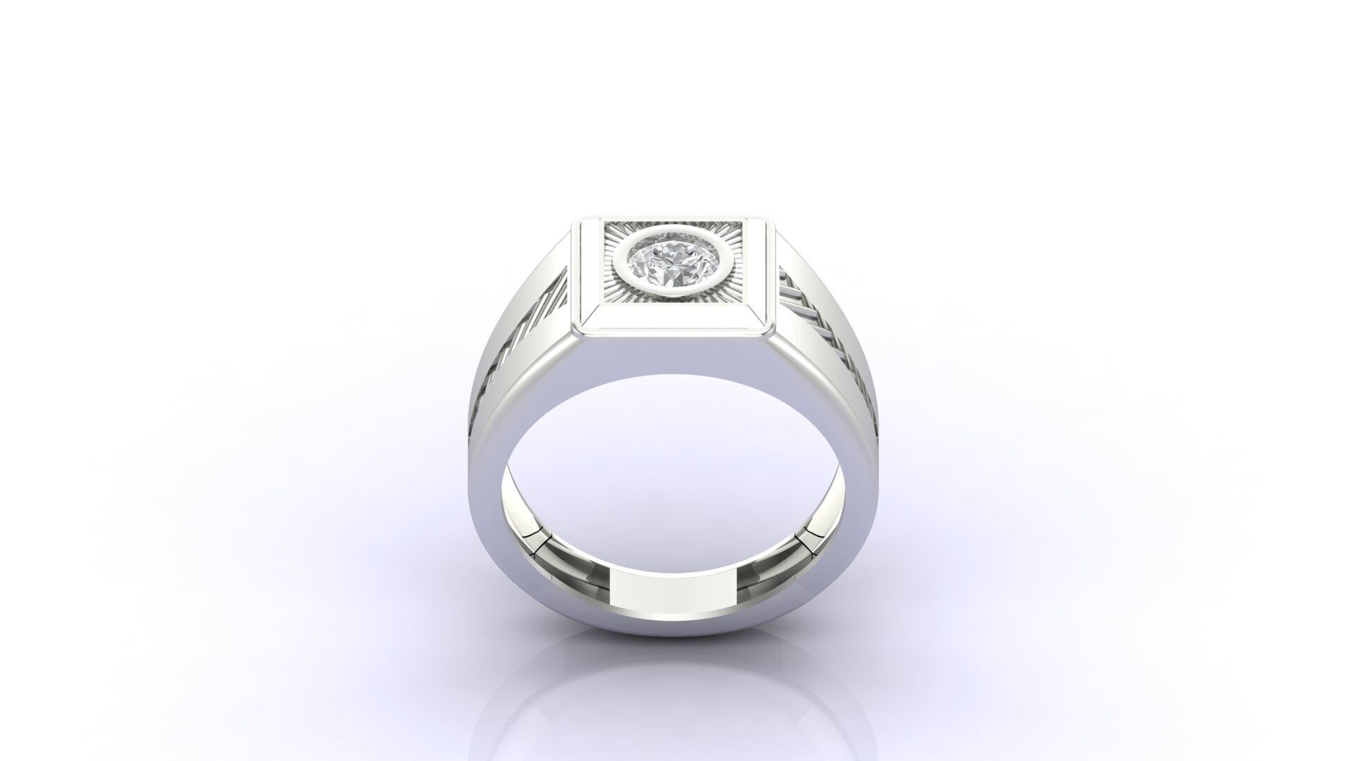 Print Ready STL 3DM Gents Rings Diamond Men Ring 3D print model_1