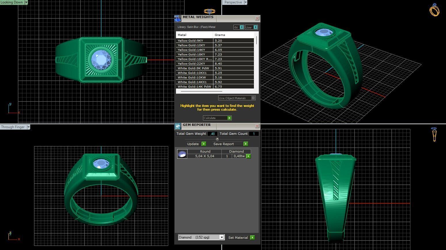 Print Ready STL 3DM Gents Rings Diamond Men Ring 3D print model_6