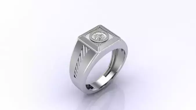 Print Ready STL 3DM  Gents Rings Diamond Men Ring 