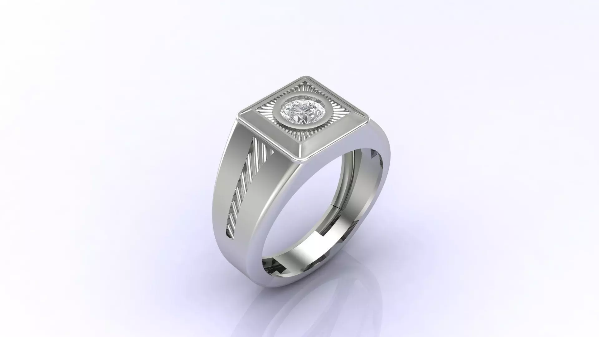 Print Ready STL 3DM Gents Rings Diamond Men Ring 3D print model_0