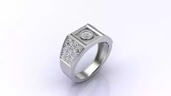 Print Ready STL 3DM  Gents Rings Diamond Men Ring 