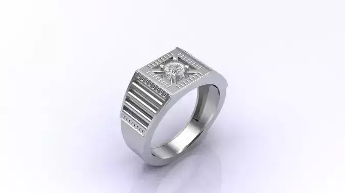 Print Ready STL 3DM  Gents Rings Diamond Men Ring 