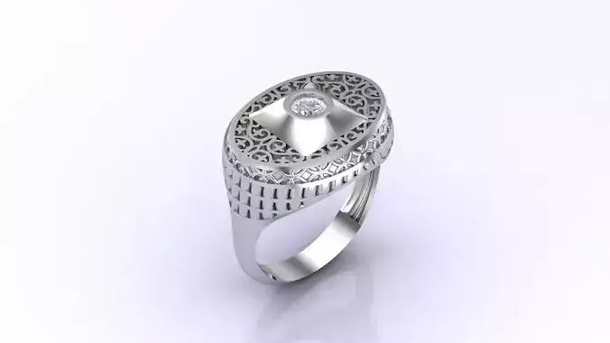 Print Ready STL 3DM  Gents Rings Diamond Men Ring 