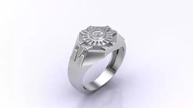 Print Ready STL 3DM  Gents Rings Diamond Men Ring  3D print model