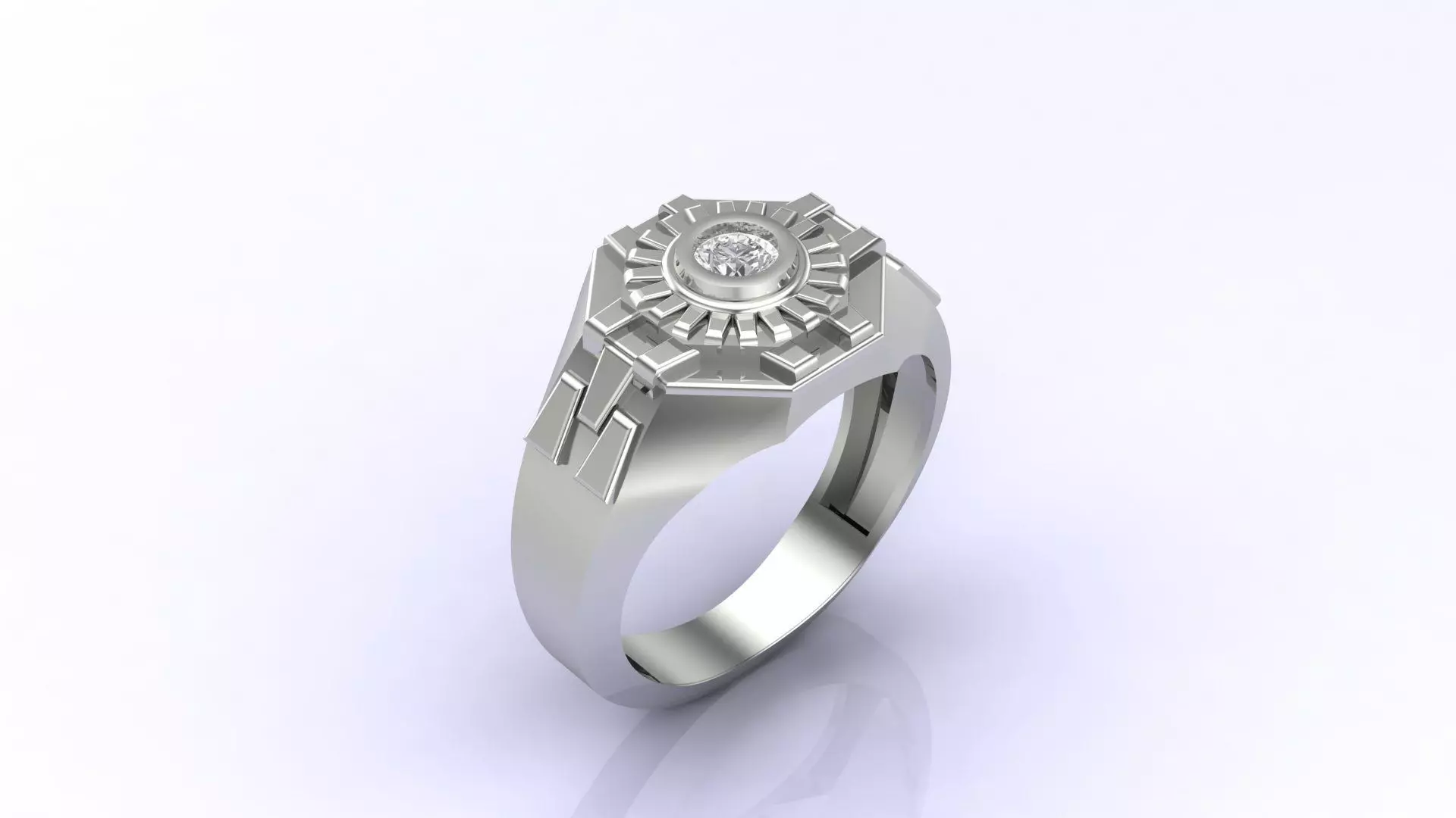 Print Ready STL 3DM Gents Rings Diamond Men Ring 3D print model_0