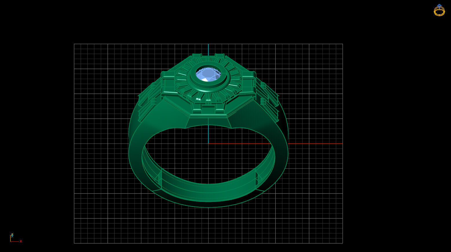 Print Ready STL 3DM Gents Rings Diamond Men Ring 3D print model_3
