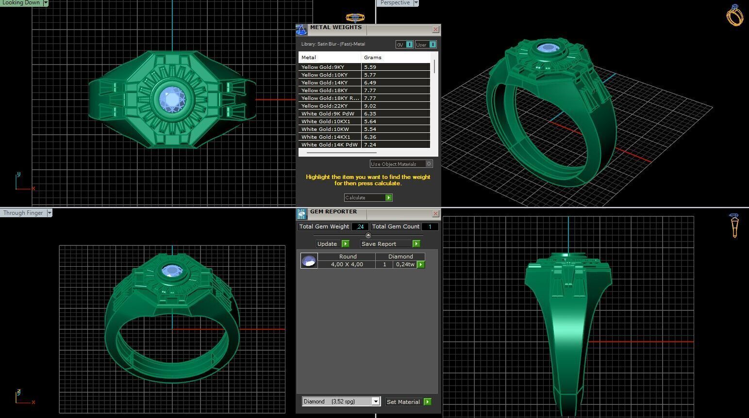 Print Ready STL 3DM Gents Rings Diamond Men Ring 3D print model_6