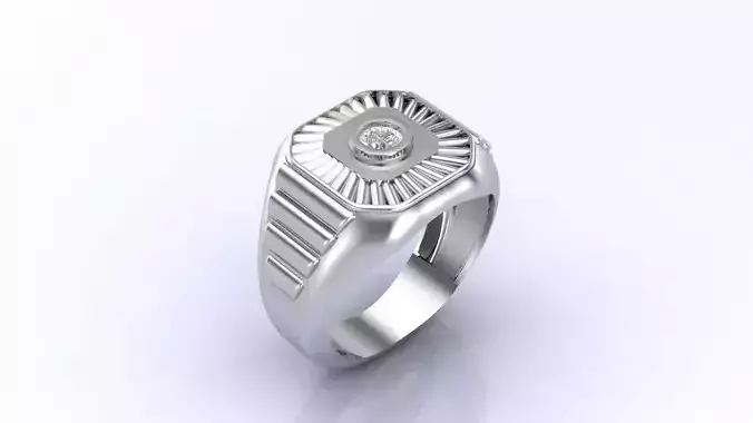 Print Ready STL 3DM  Gents Rings Diamond Men Ring 