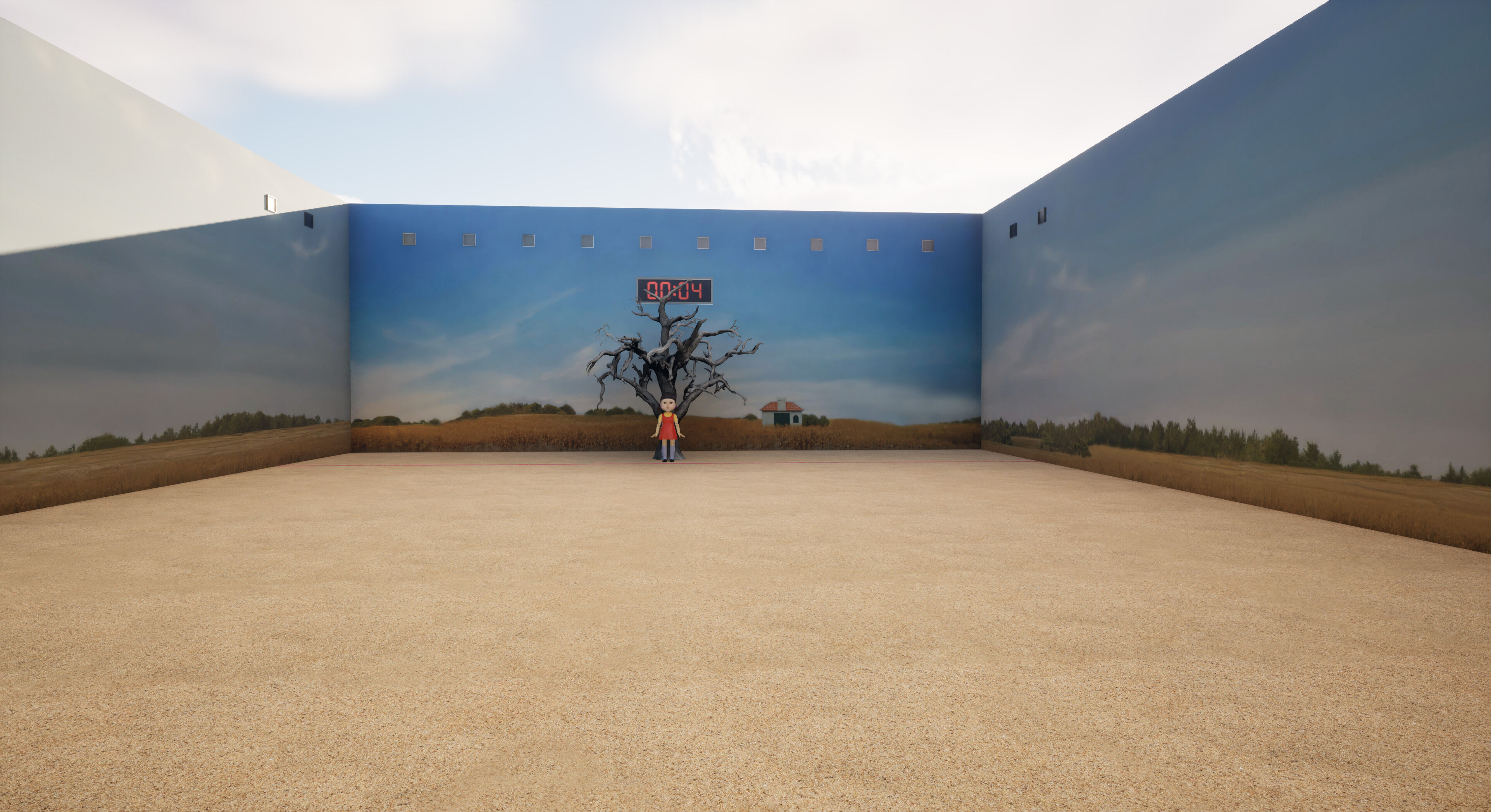 Squid Game - Red Light Green Light Doll Map with Characters Low-poly 3D model_30