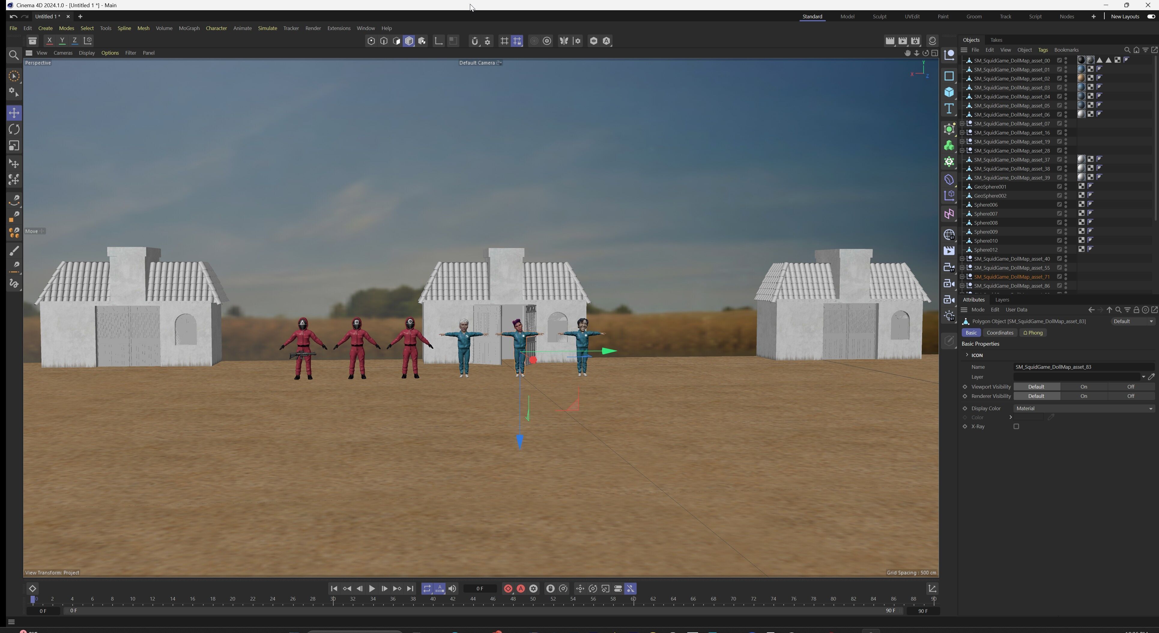 Squid Game - Red Light Green Light Doll Map with Characters Low-poly 3D model_41