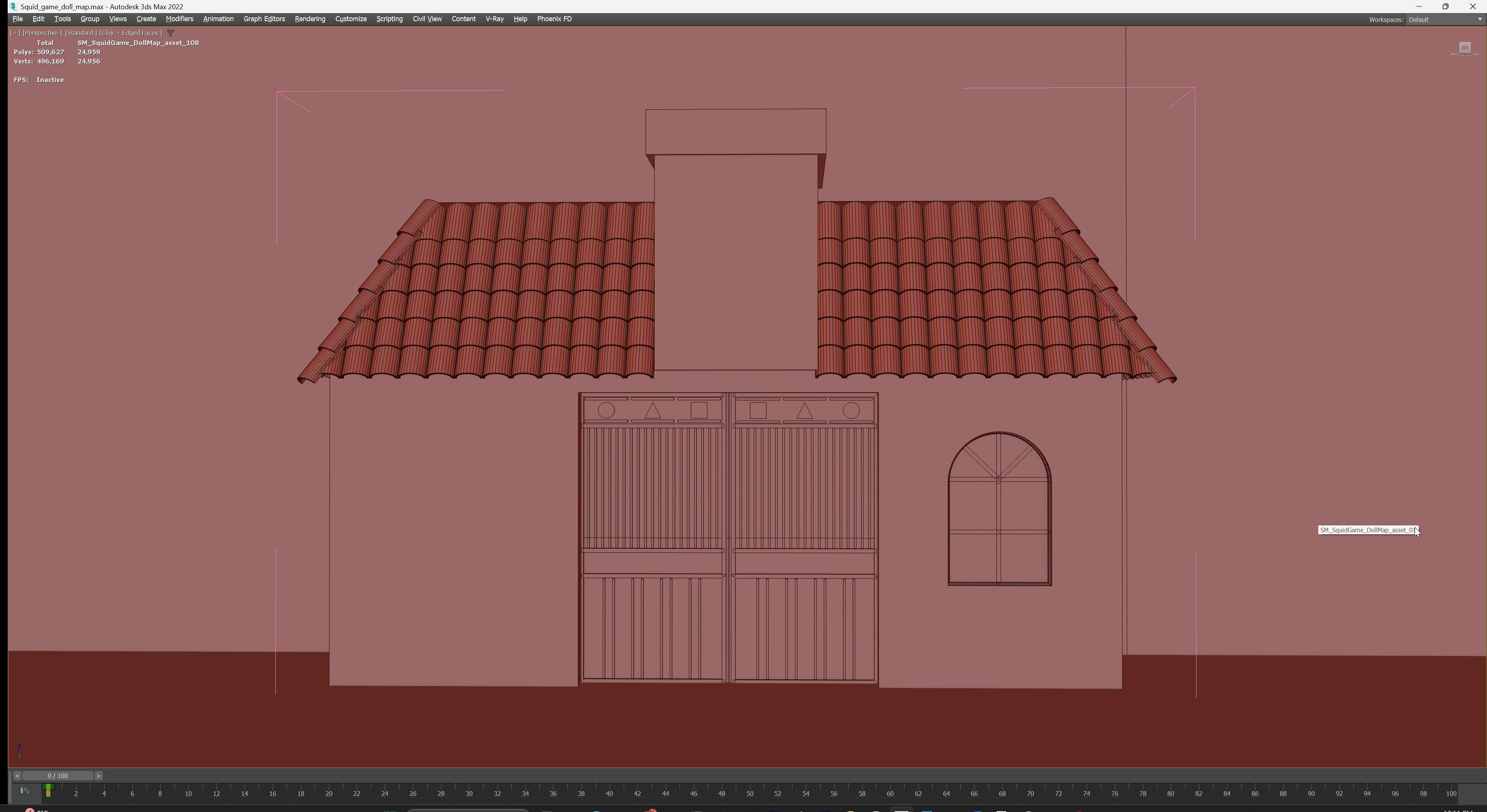 Squid Game - Red Light Green Light Doll Map with Characters Low-poly 3D model_40