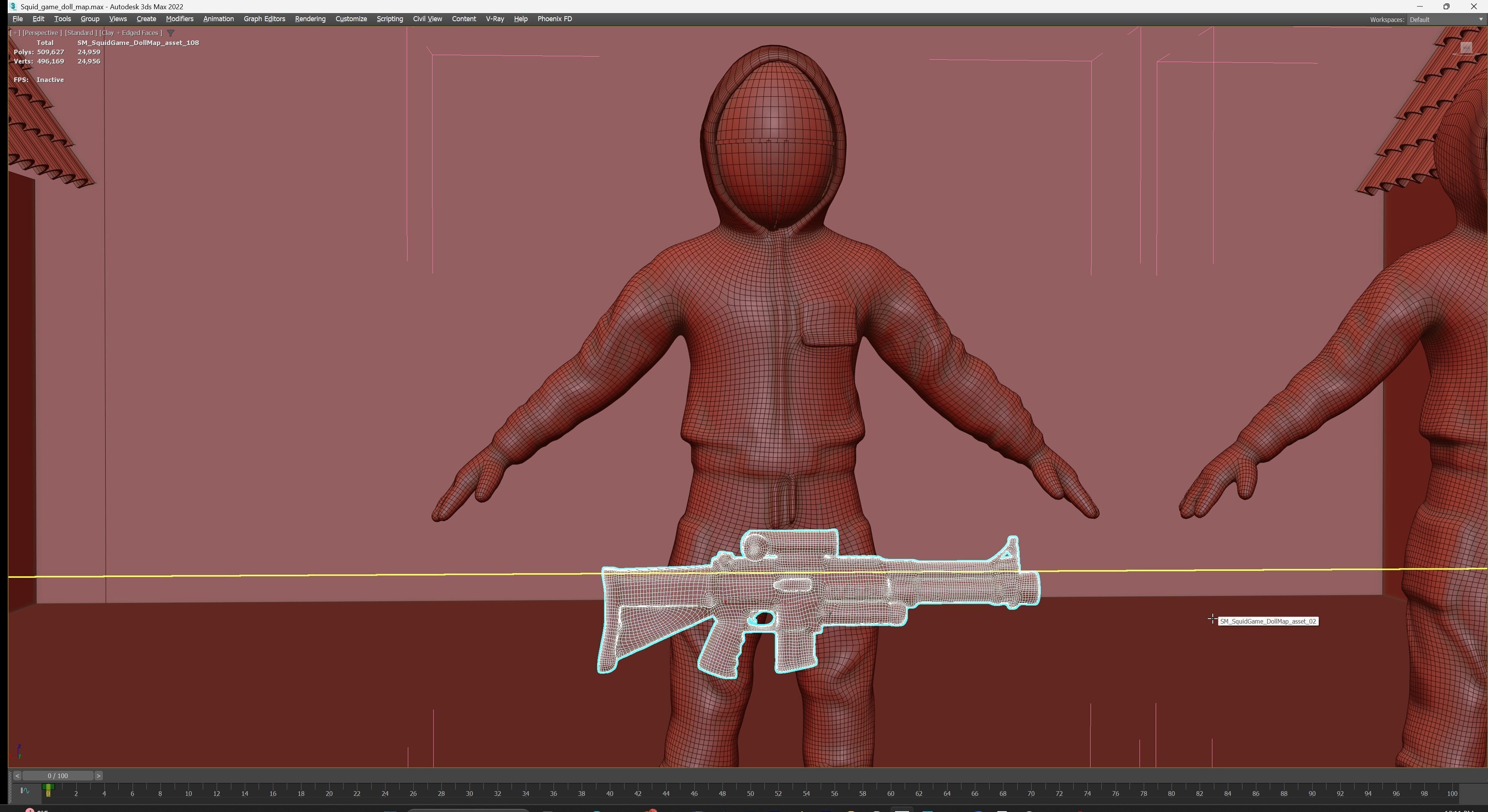 Squid Game - Red Light Green Light Doll Map with Characters Low-poly 3D model_39