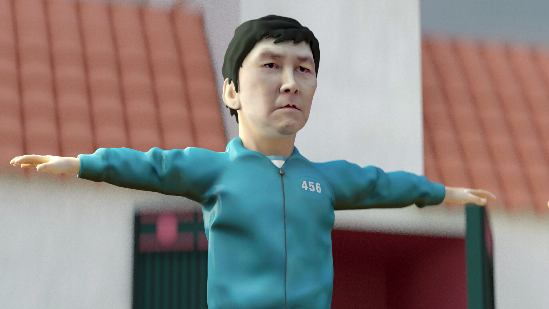 Squid Game - Red Light Green Light Doll Map with Characters Low-poly 3D model_5