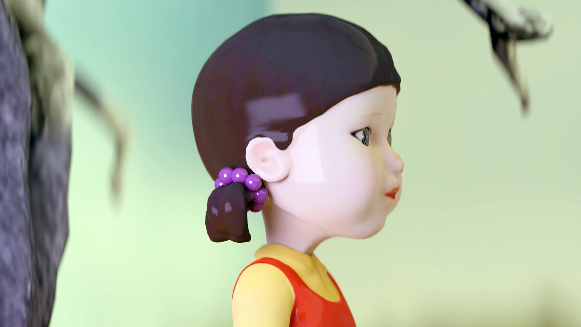 Squid Game - Red Light Green Light Doll Map with Characters Low-poly 3D model_17