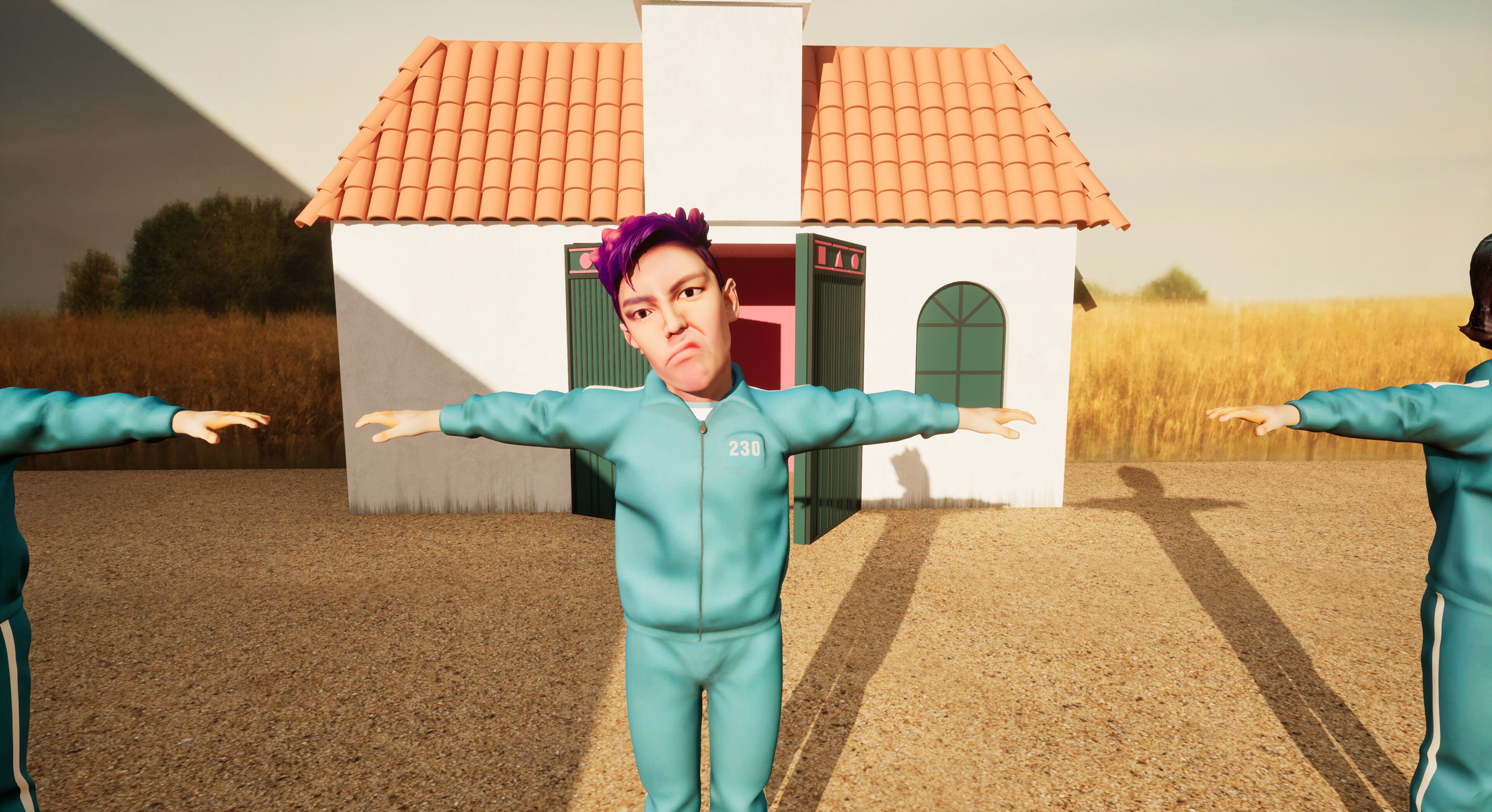 Squid Game - Red Light Green Light Doll Map with Characters Low-poly 3D model_25