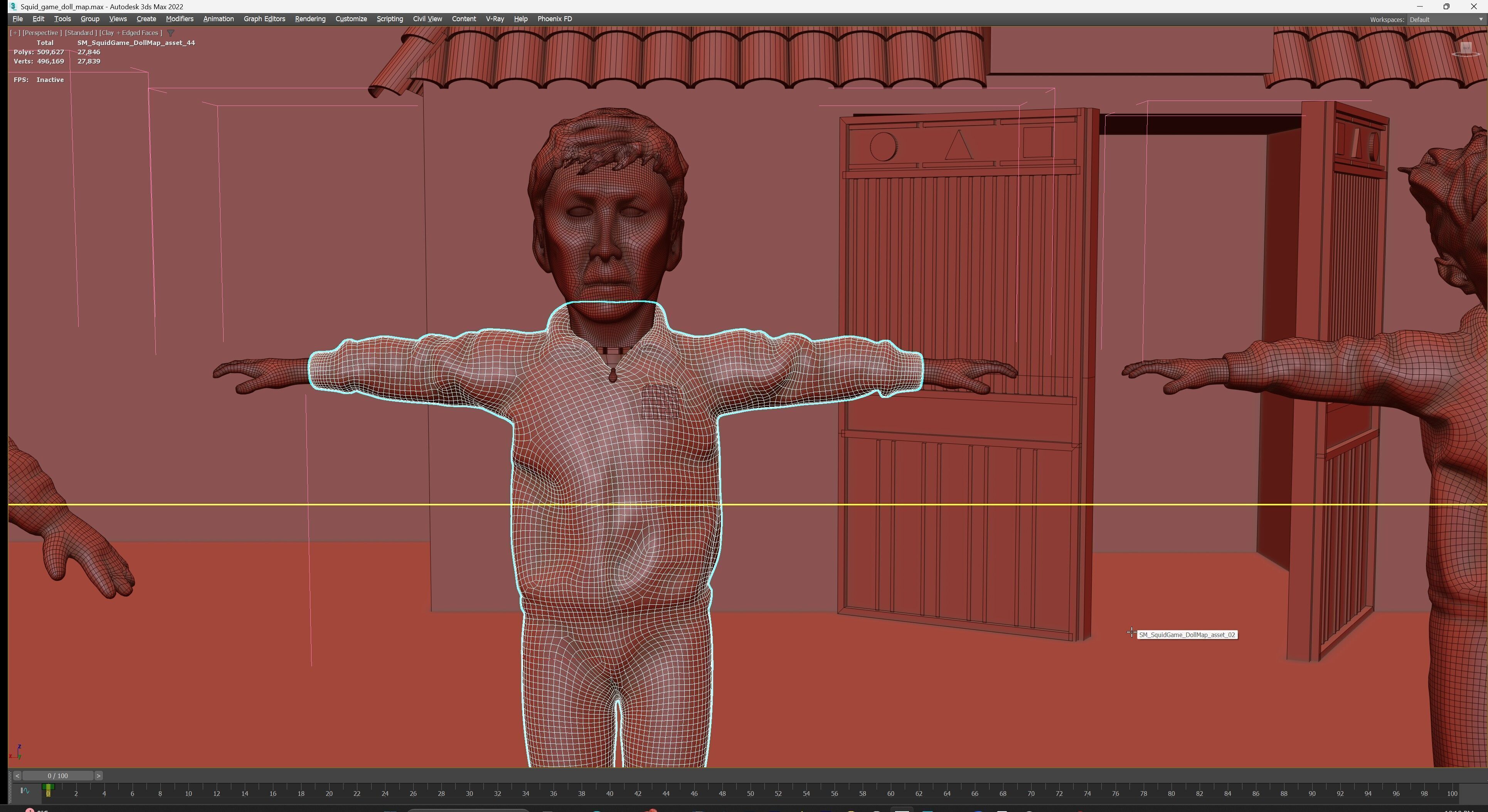 Squid Game - Red Light Green Light Doll Map with Characters Low-poly 3D model_37