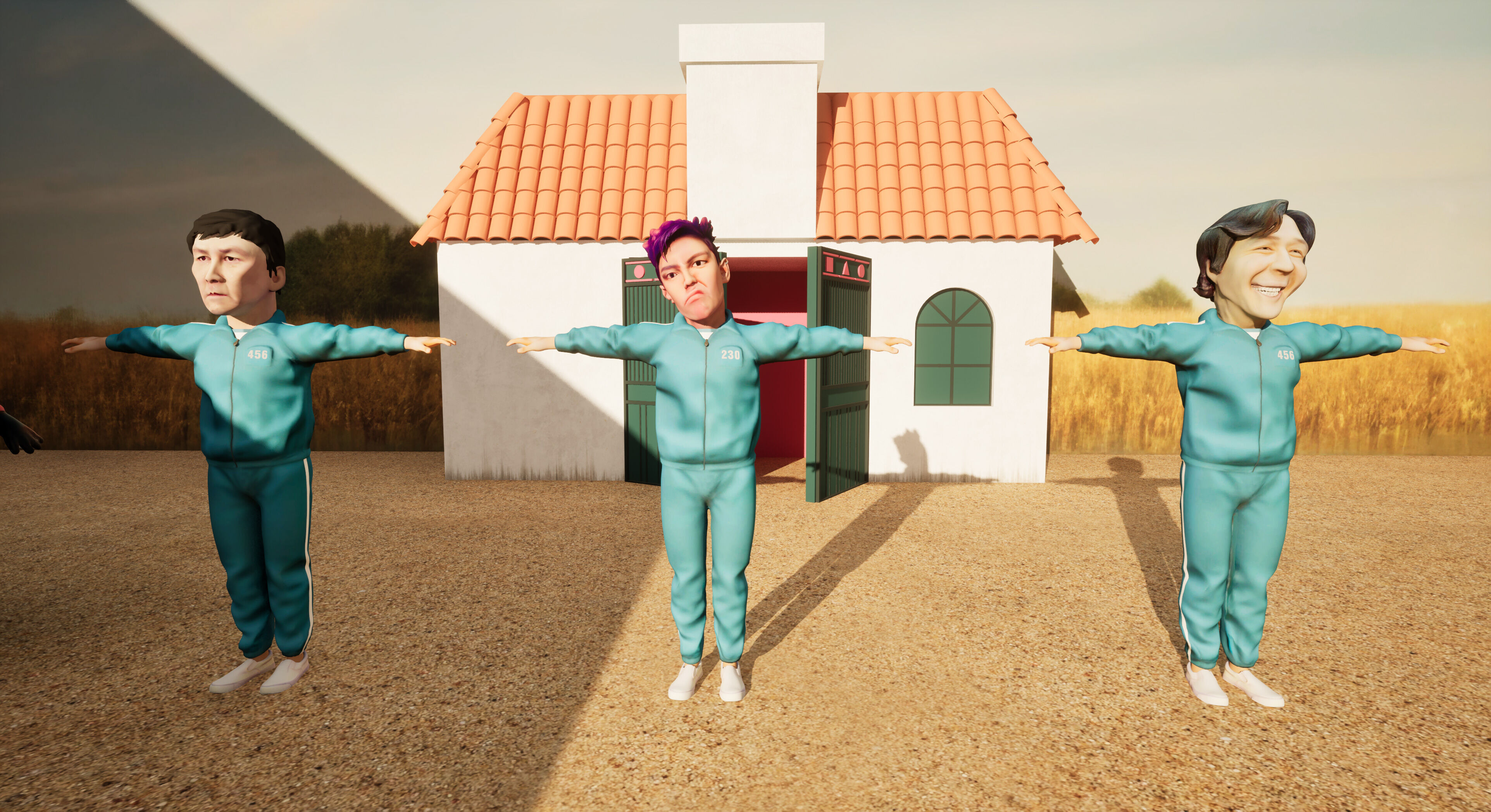 Squid Game - Red Light Green Light Doll Map with Characters Low-poly 3D model_24