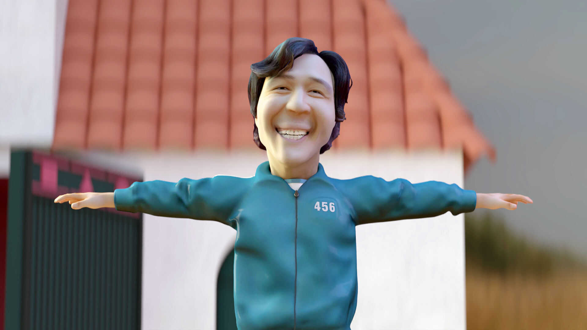 Squid Game - Red Light Green Light Doll Map with Characters Low-poly 3D model_6