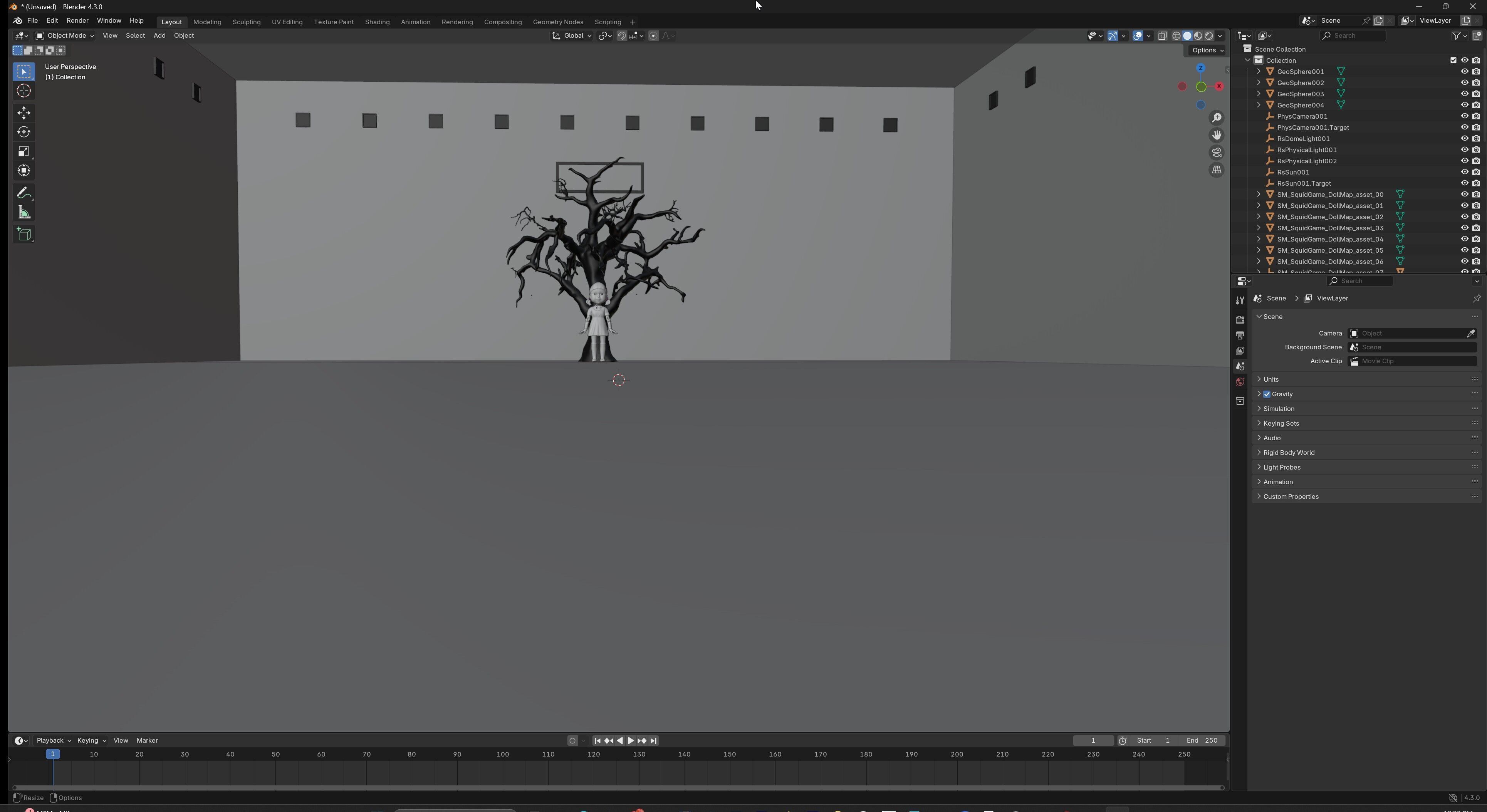 Squid Game - Red Light Green Light Doll Map with Characters Low-poly 3D model_43
