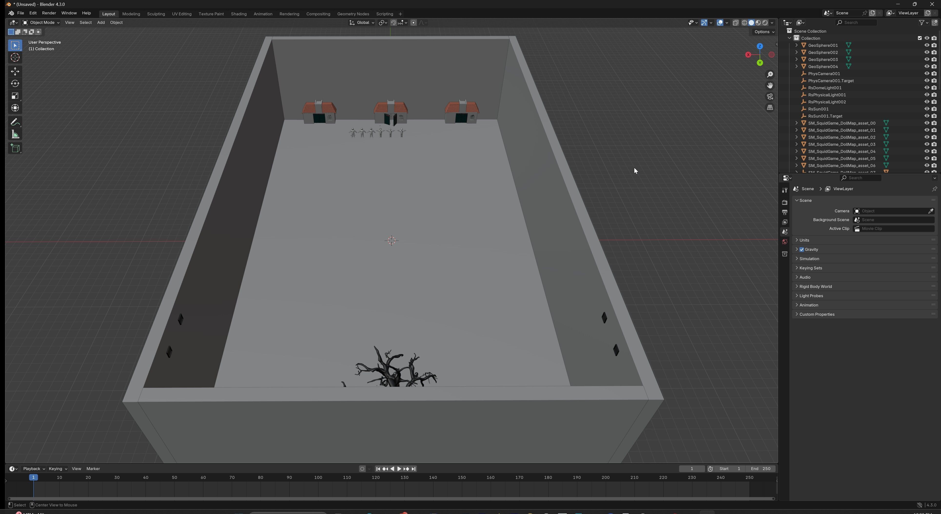 Squid Game - Red Light Green Light Doll Map with Characters Low-poly 3D model_44