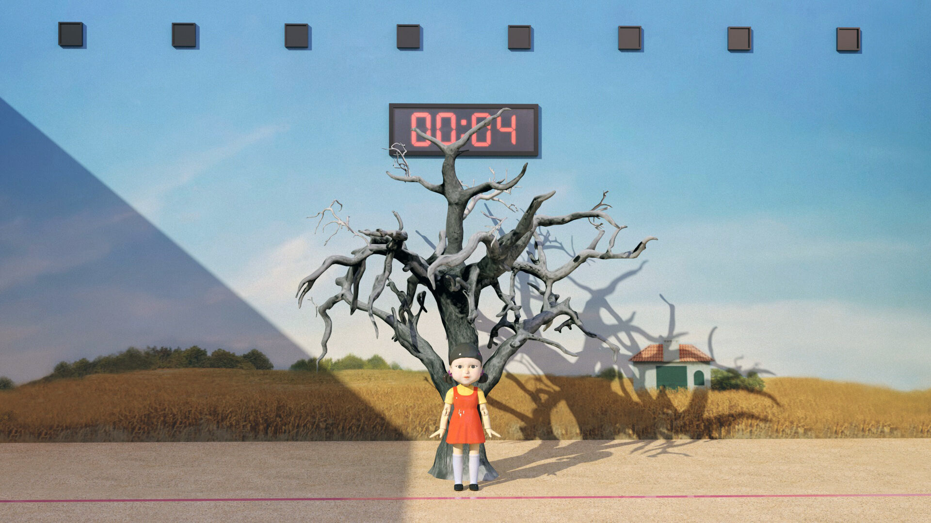 Squid Game - Red Light Green Light Doll Map with Characters Low-poly 3D model_11